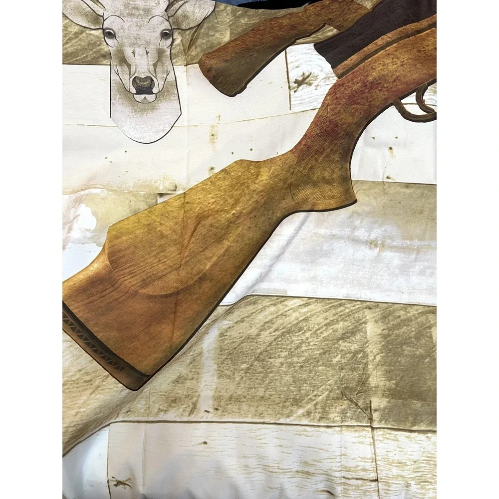 Born to Hunt Shower Curtain with 12 Hooks‎ Deer Buck Rustic Cabin Lodge Hunting